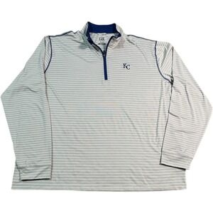 Cutter & Buck Kansas City Royals Striped Pullover Long‎ Sleeve XXL Performanse